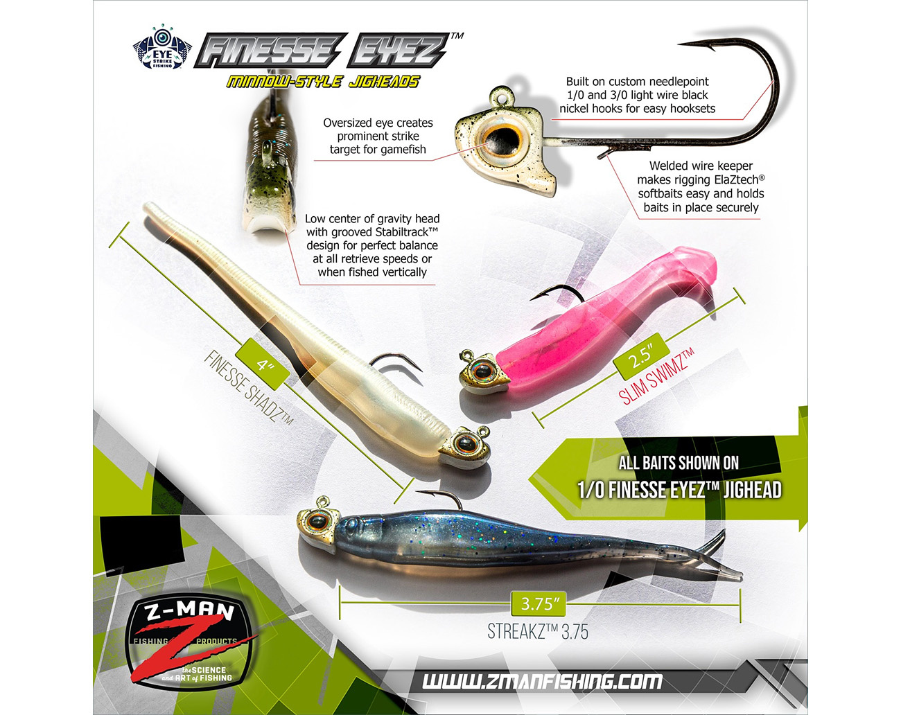 Z-Man Finesse EyeZ Minnow Style Jigheads